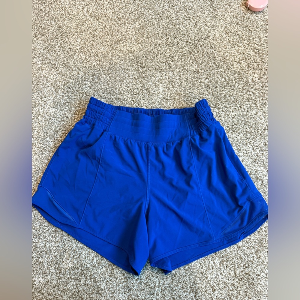 Lululemon Hottie Hot High Rise Lined Blue shorts, 4” inseam